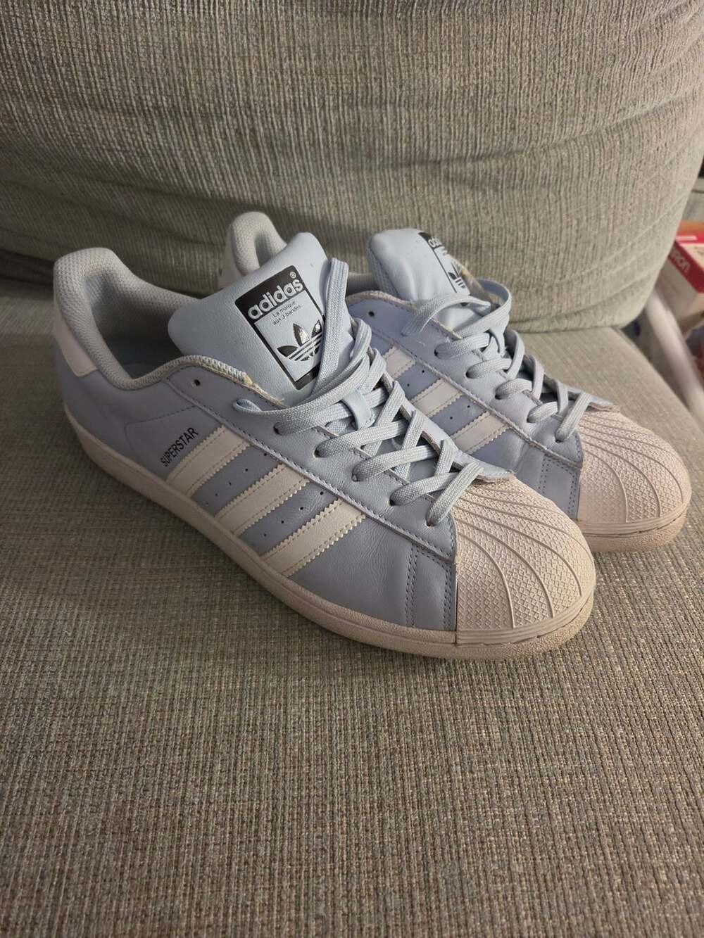 Adidas Superstar Size 10.5 Light Blue Sneakers
